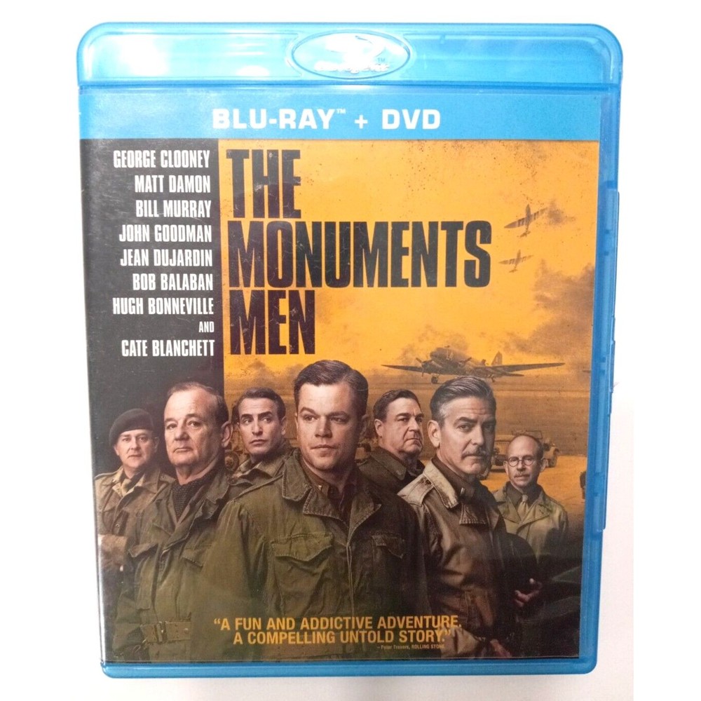 The Monuments Men Blu Ray Only  No DVD Clooney  Damon  Murray Blanchette